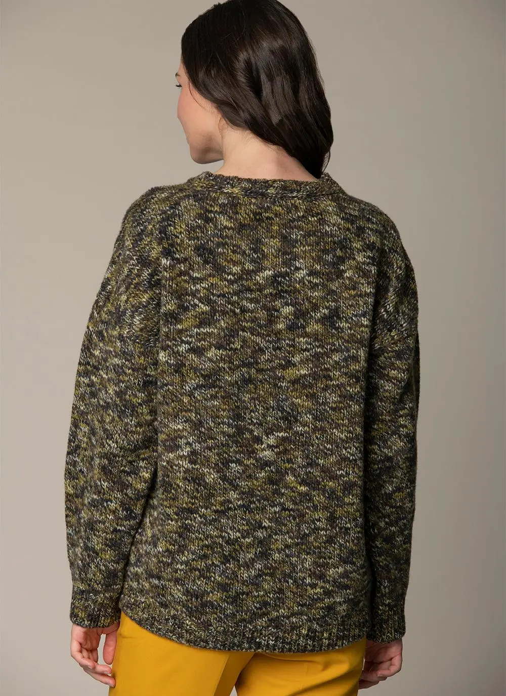Space Dye Crew Neck Wool Sweater