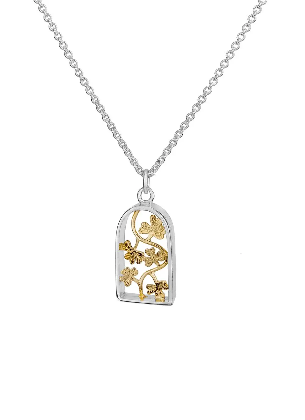 Sterling Silver & 18K Gold Vermeil Shamrock Pendant