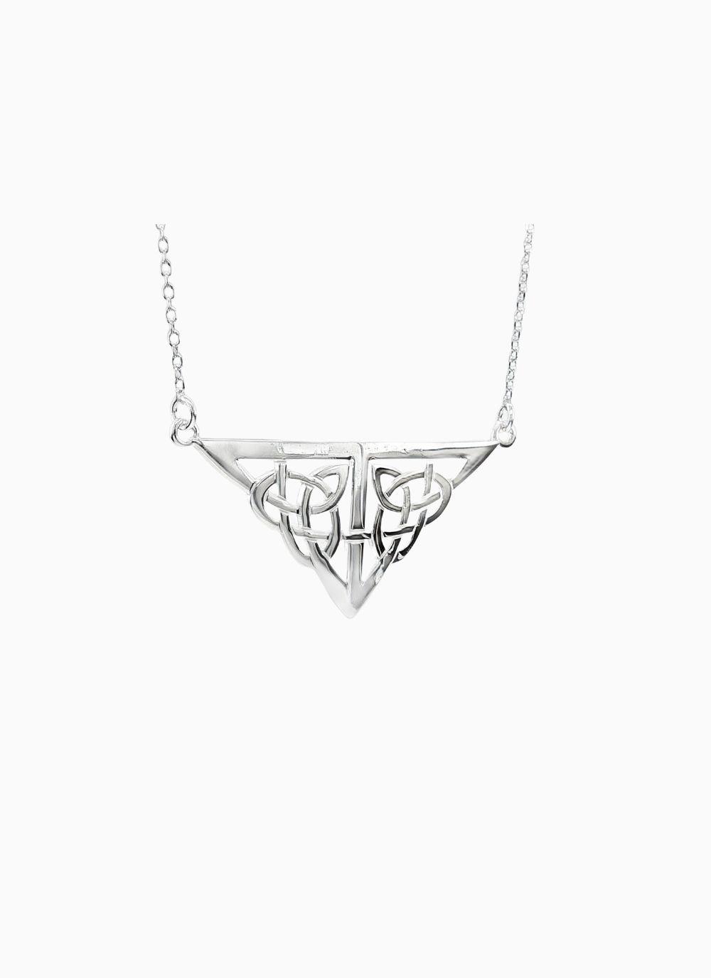 Sterling silver celtic art deco pendant with intricate knotwork