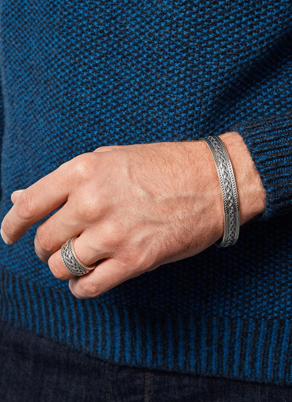 Gents Sterling Silver Celtic Knot Band 