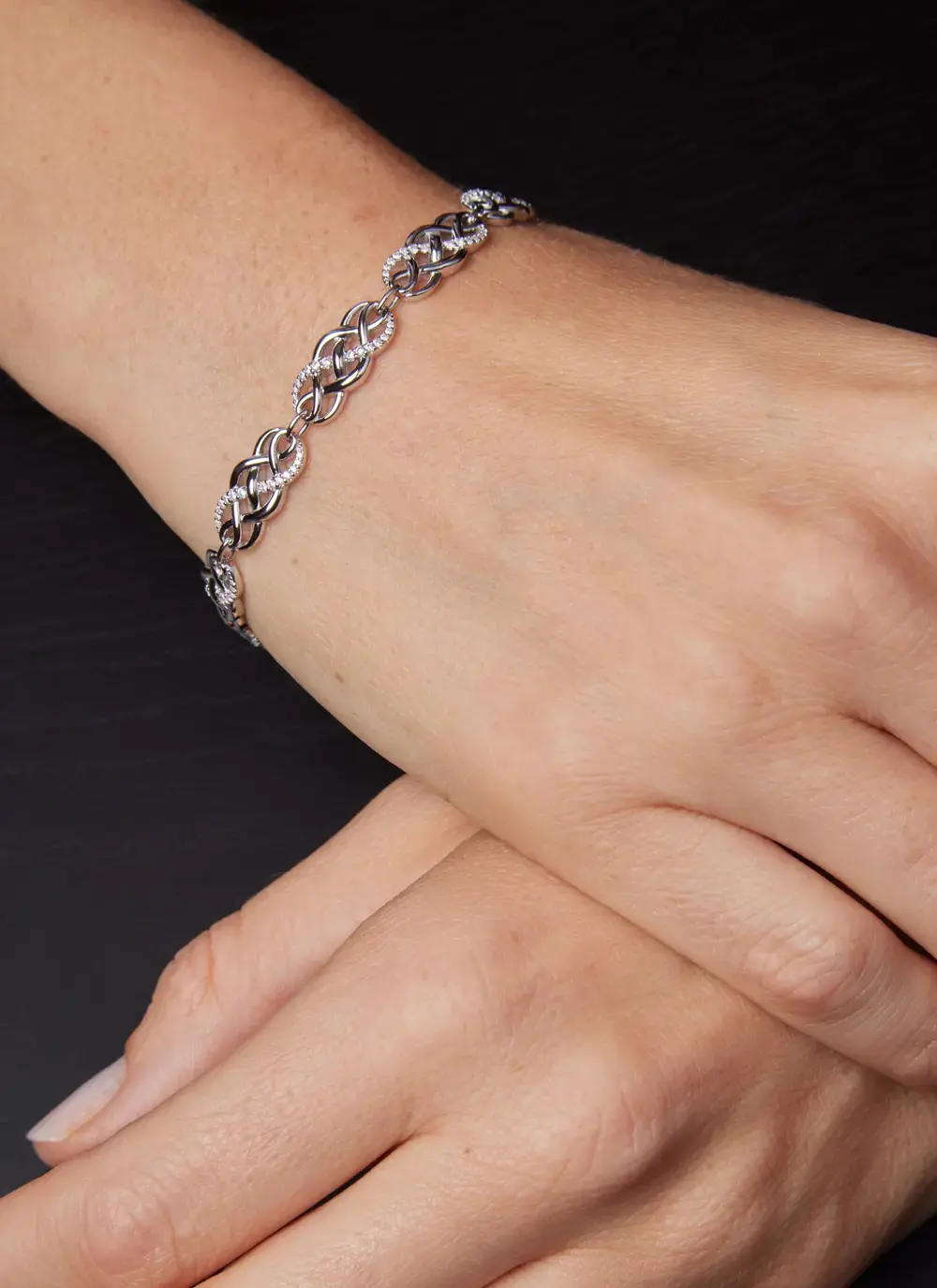 Celtic Knot Bracelet With Cubic Zirconia