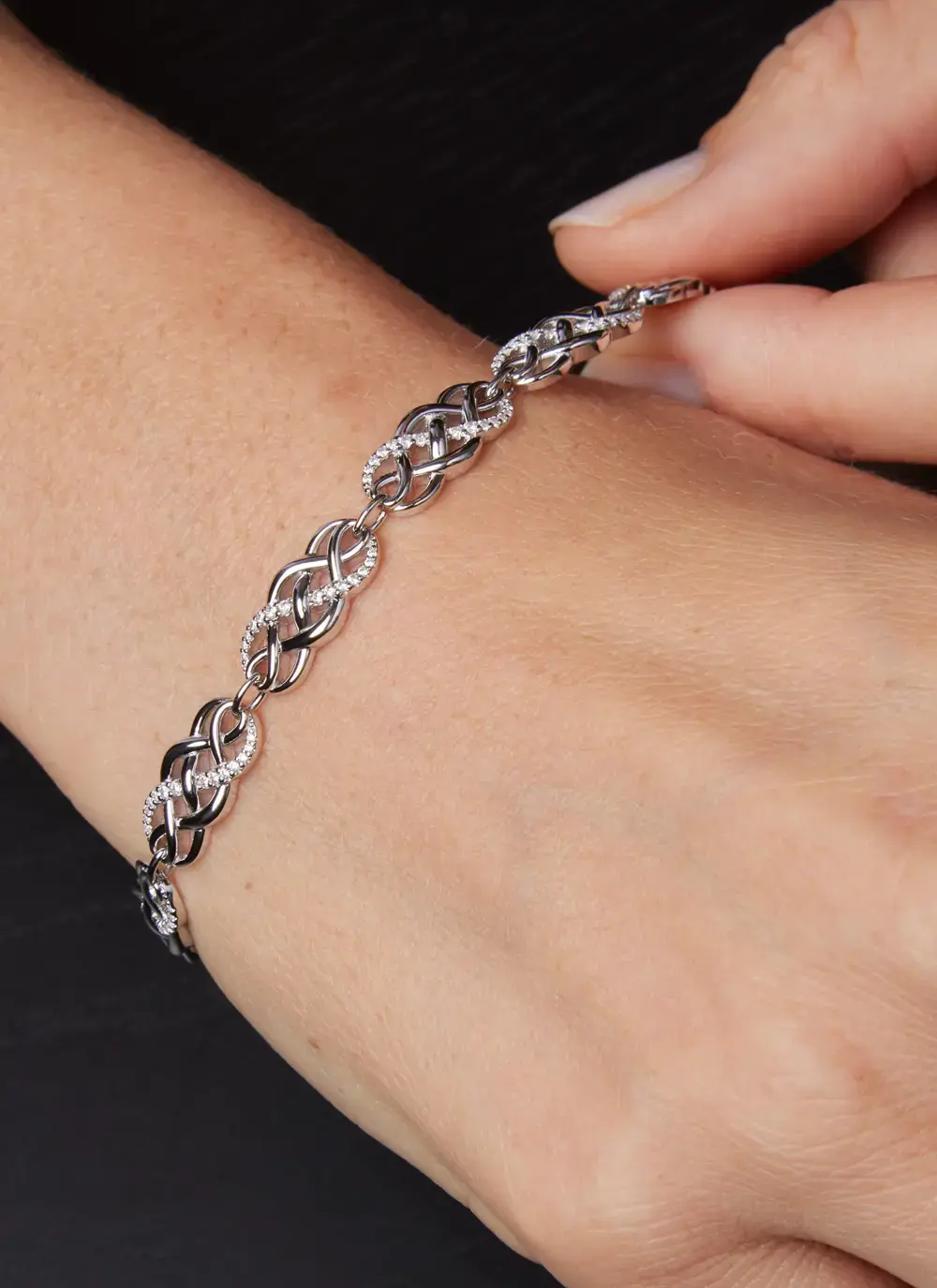 Celtic Knot Bracelet With Cubic Zirconia