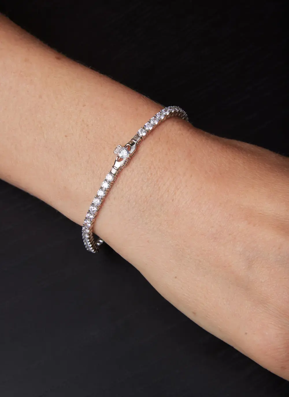 Claddagh Bracelet With Cubic Zirconia