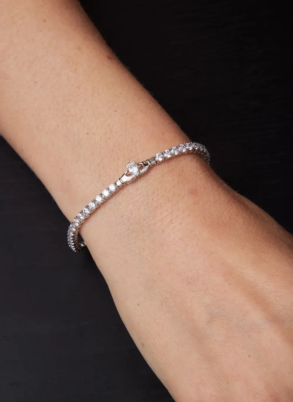 Claddagh Bracelet With Cubic Zirconia