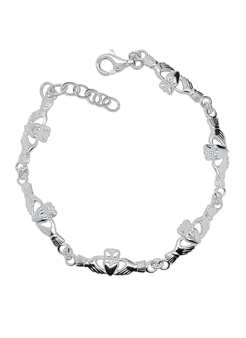 Sterling Silver Claddagh Link Bracelet
