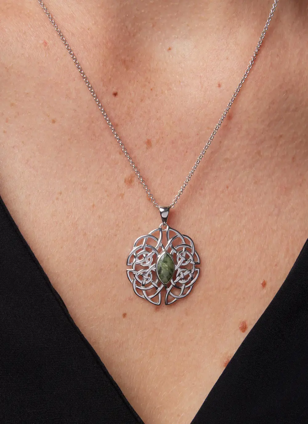 Connemara Marble Celtic Knot Pendant