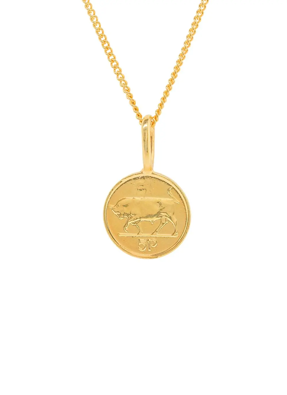 Gold Plated 5p Coin Pendant