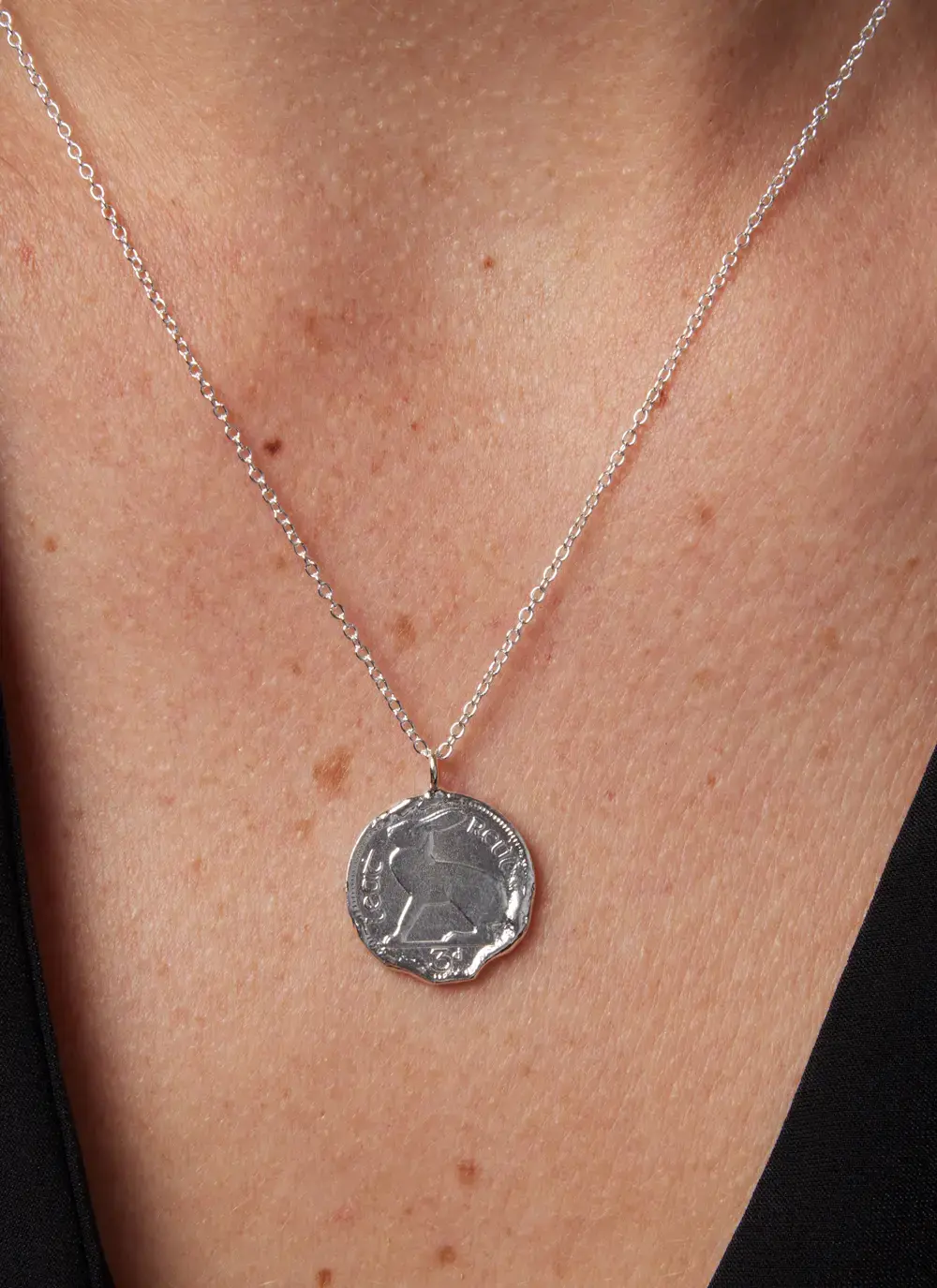Sterling Silver Irish 3 Pence Coin Pendant