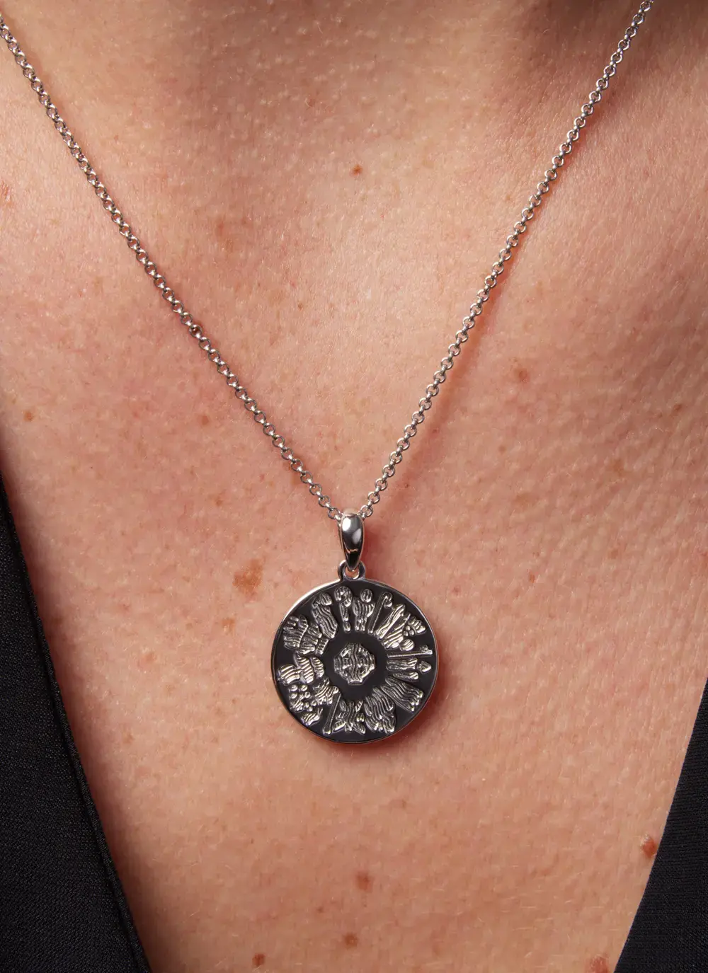 Sterling Silver History Of Ireland Round Pendant