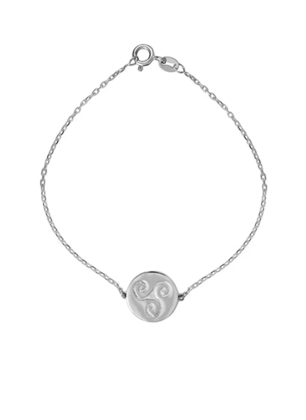 Sterling Silver Triskele Disc Bracelet