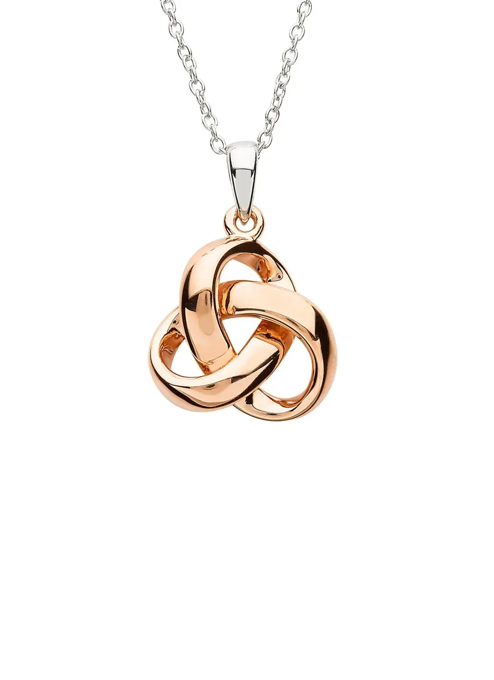 Sterling Silver Trinity Knot Rose Gold Plated Pendant