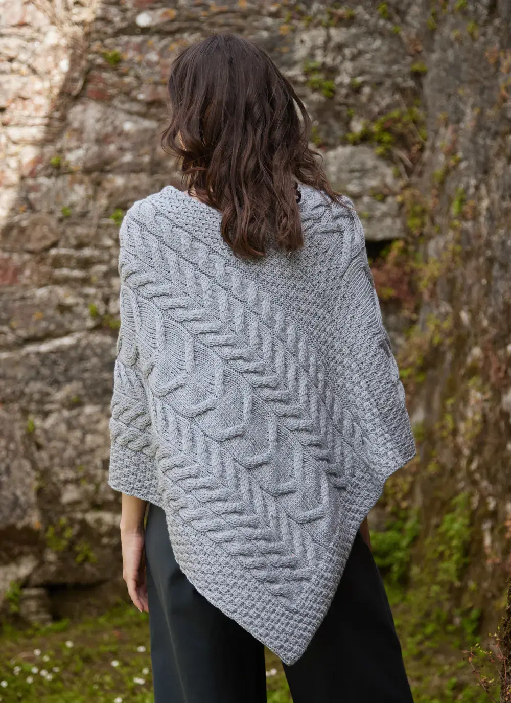 Supersoft Merino Wool Cable Poncho