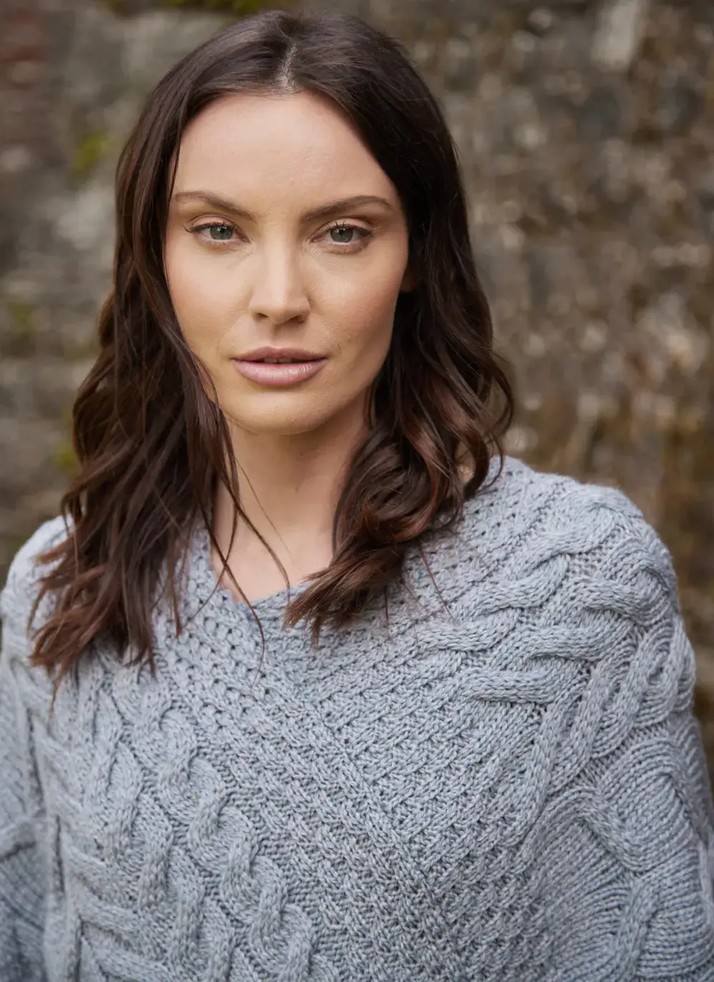 Supersoft Merino Wool Cable Poncho