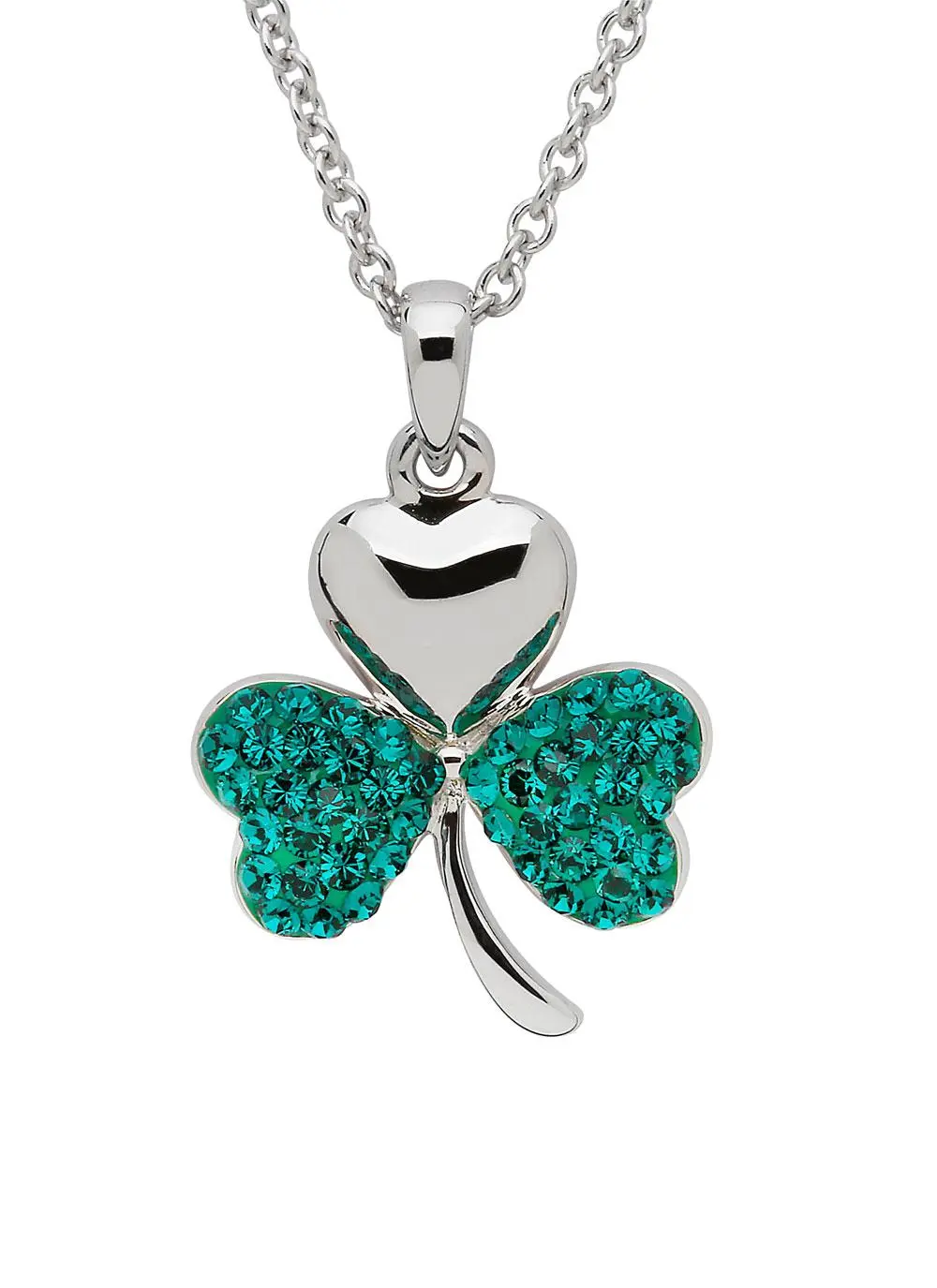 Shamrock Pendant Embellished With Green Swarovski Crystals