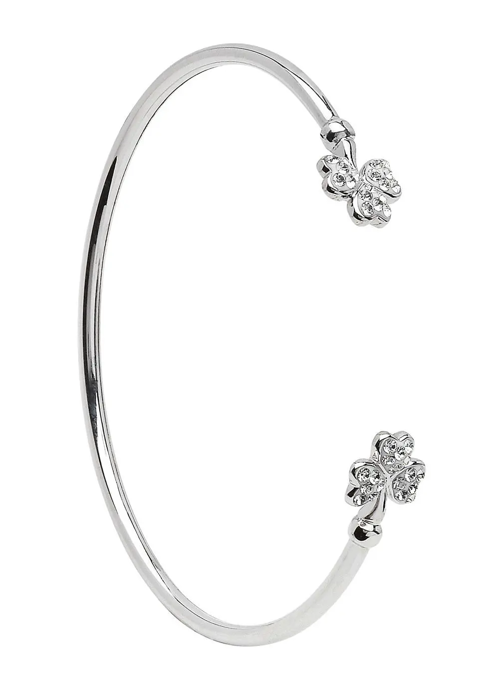 Sterling Silver Shamrock Swarovski Bangle