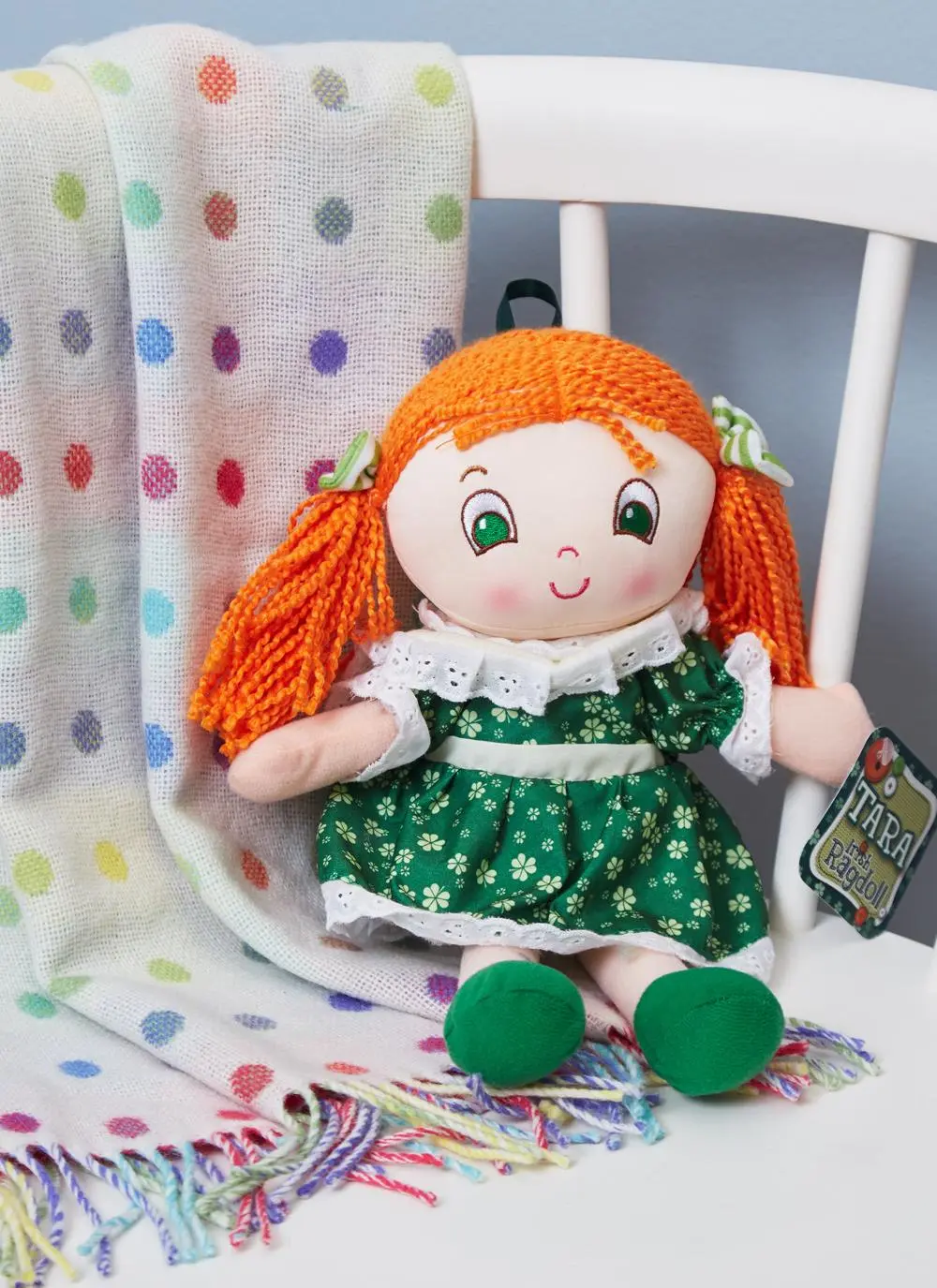 Tara Irish Rag Doll with Shamrock Dress