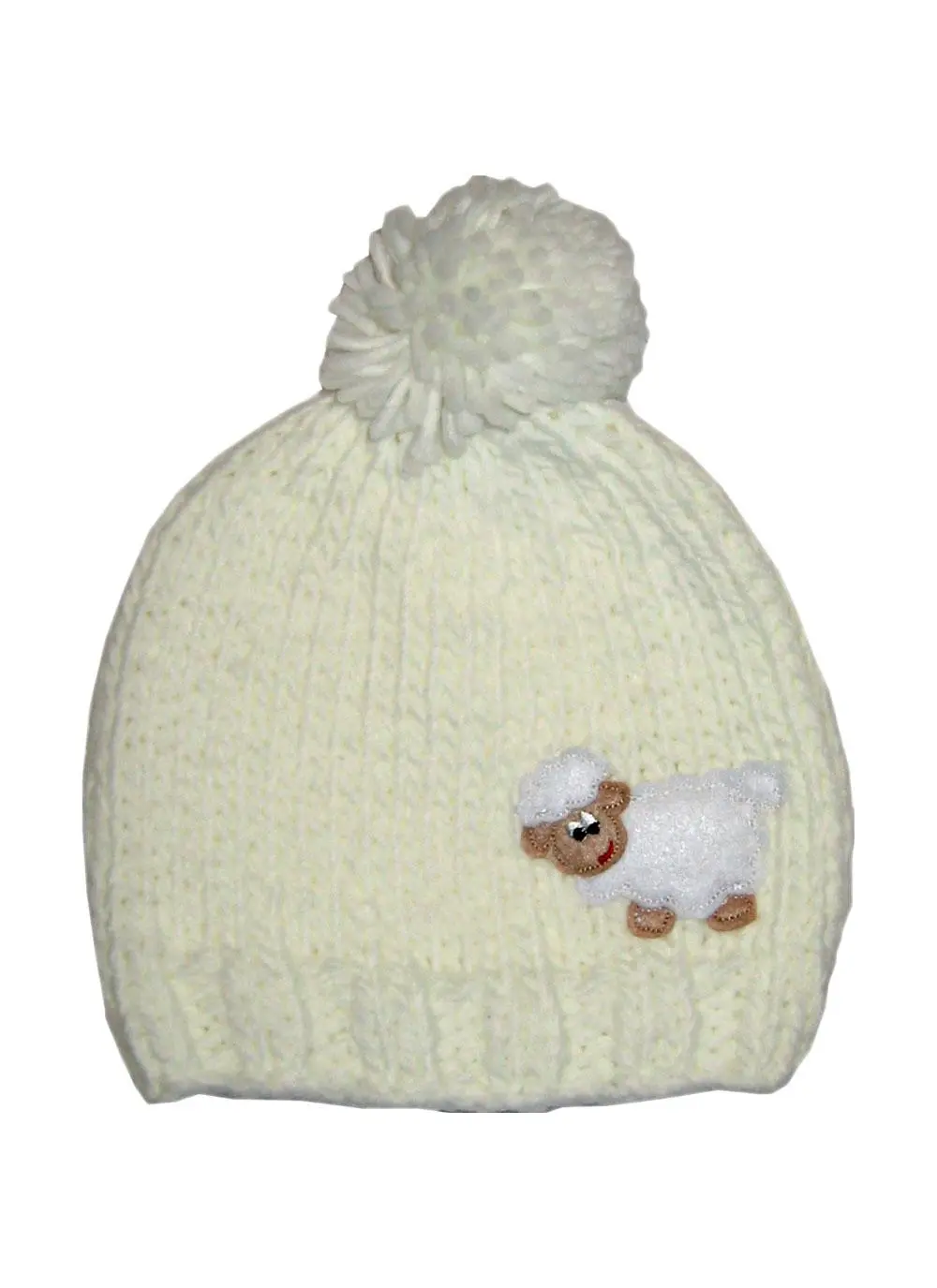 Kid's Knitted Sheep Hat Cream