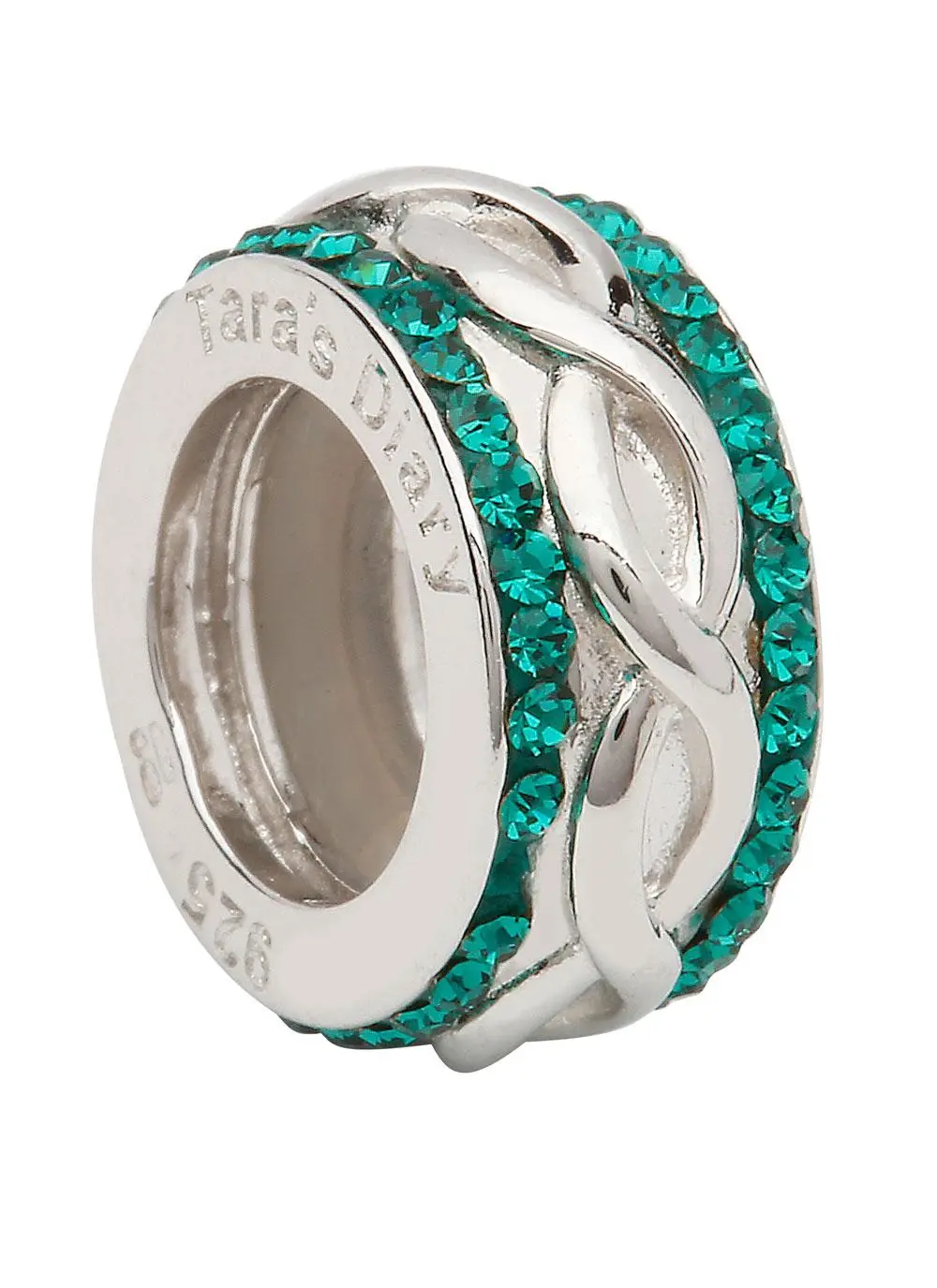 Origin Celtic Knot Green Bead Embellished With Swarovski Crystals