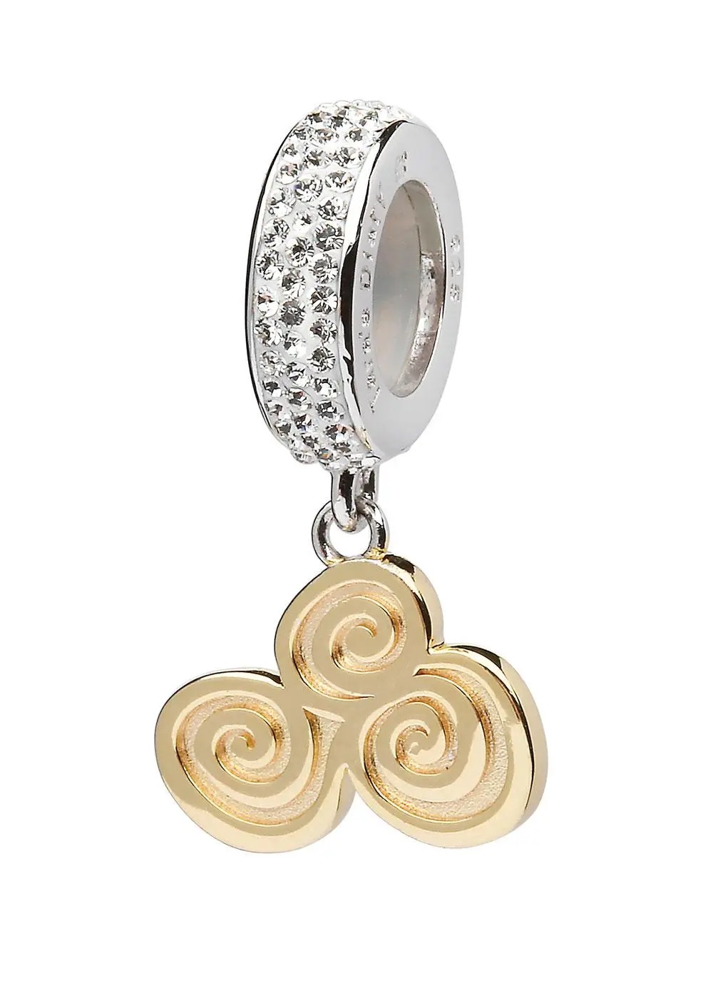 Origin Gold Plate Newgrange Triskele Drop Charm