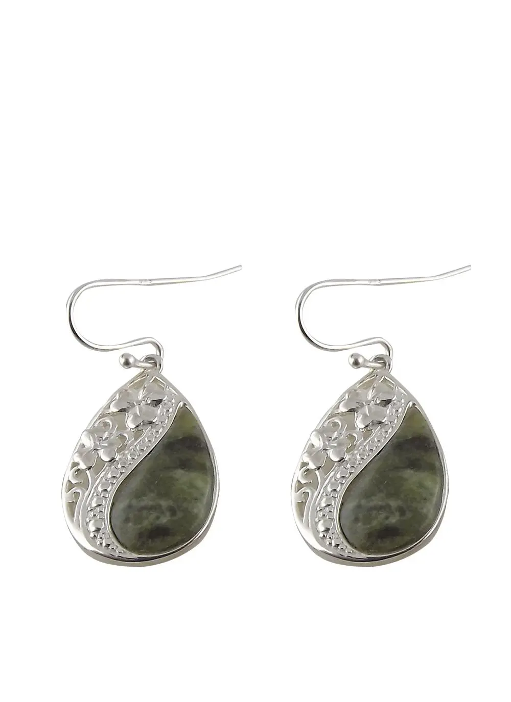 Connemara Marble Shamrock Teardrop Earrings  