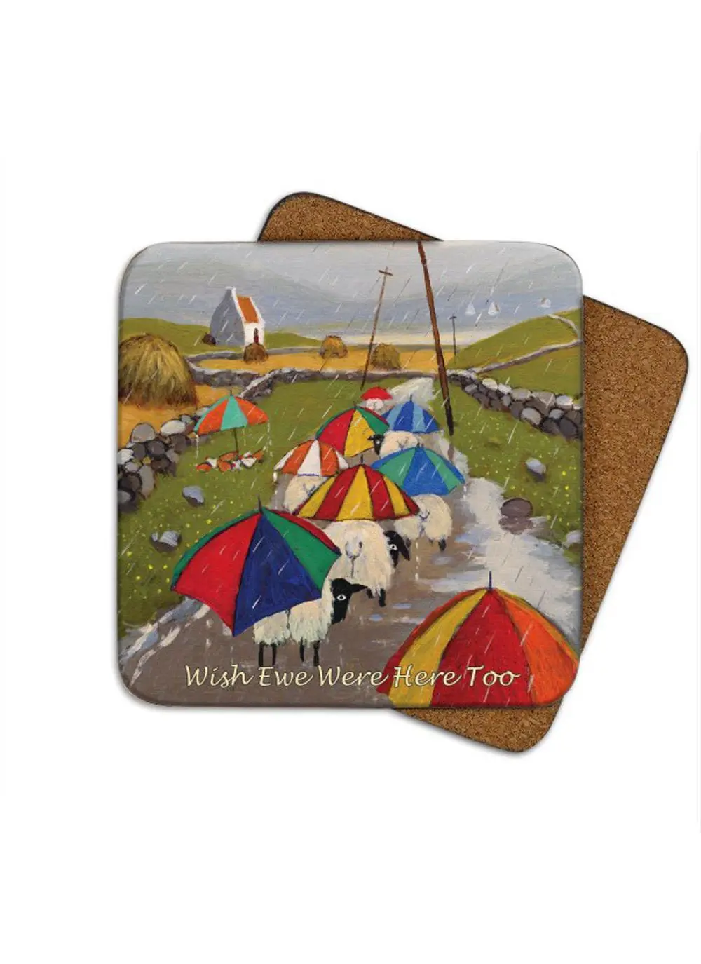 Wish Ewe Were Here Too Coasters Set of 4