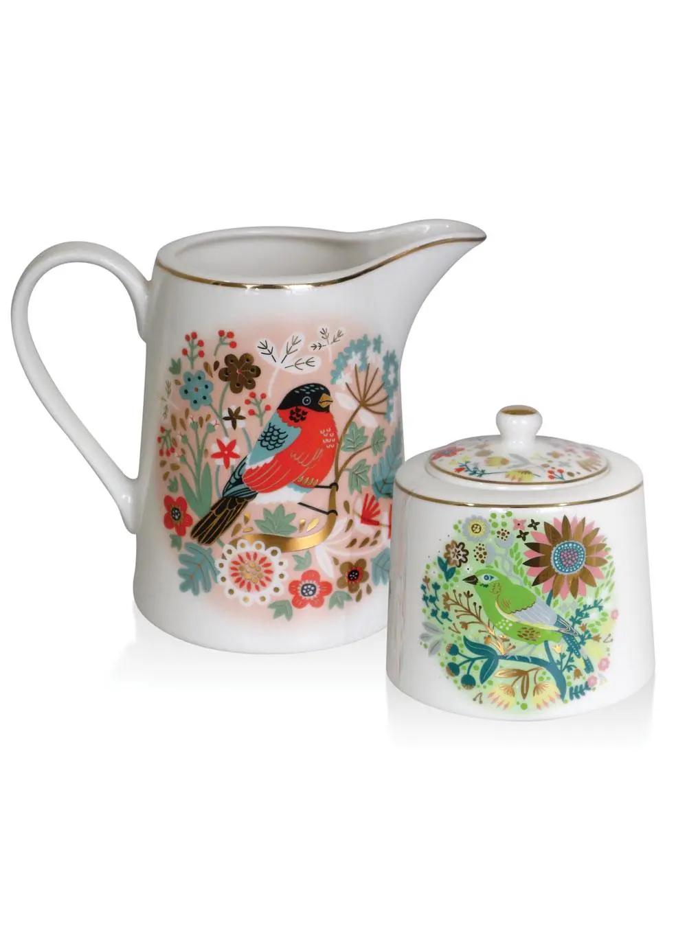 Birdy Greenfinch Sugar Bowl & Bullfinch Milk Jug Set