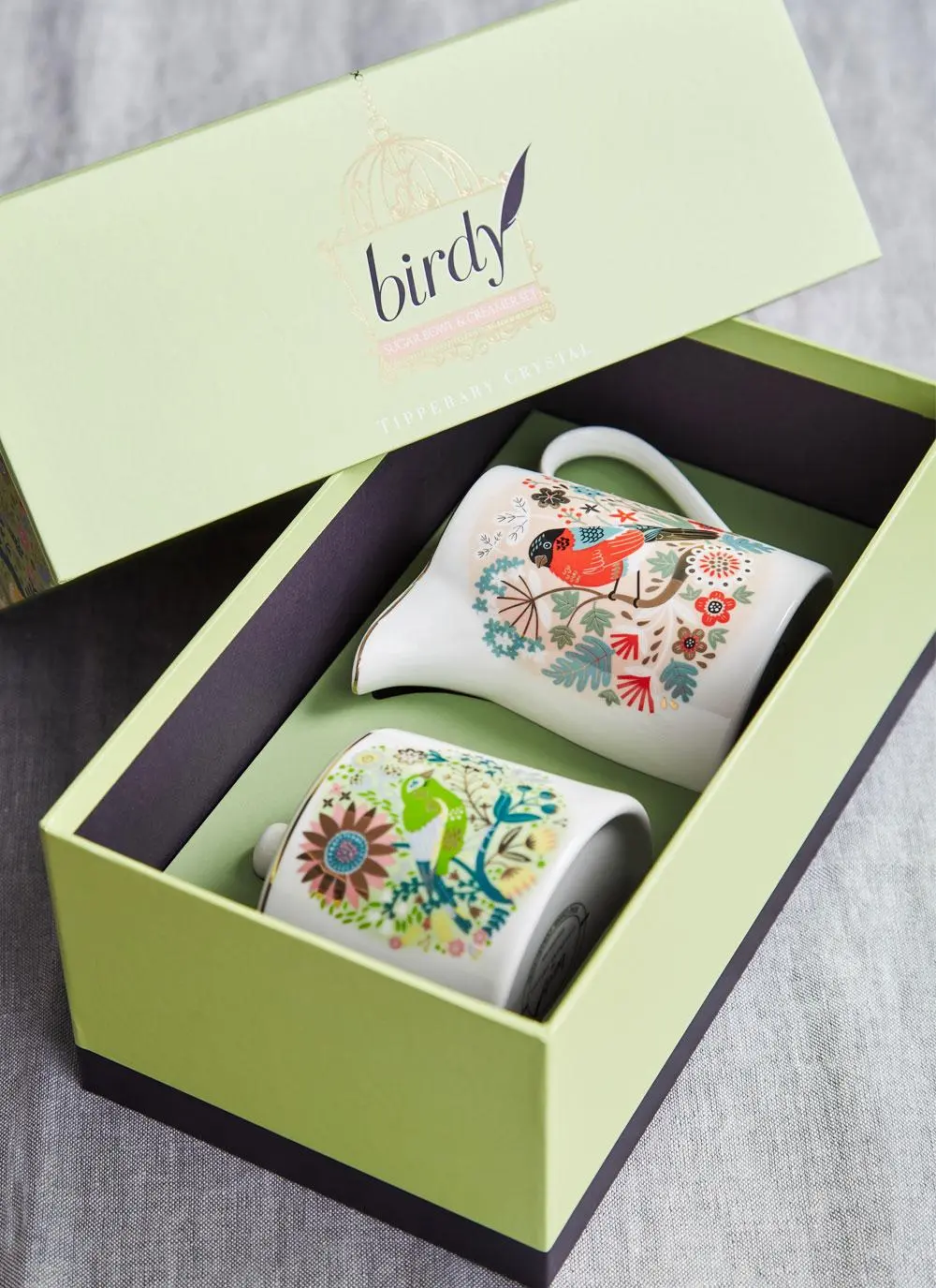 Birdy Greenfinch Sugar Bowl & Bullfinch Milk Jug Set