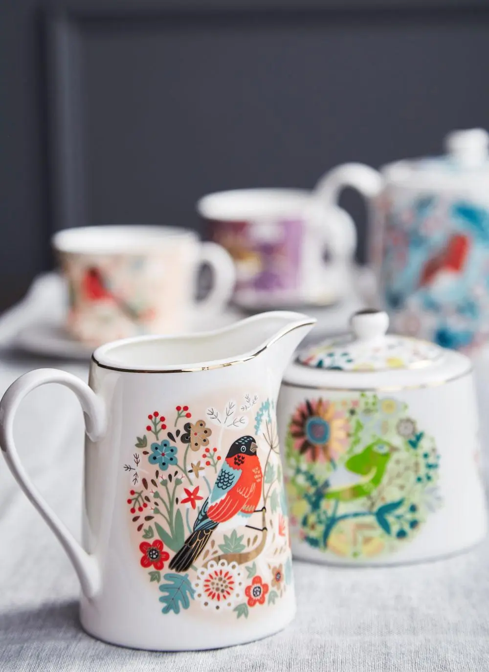 Birdy Greenfinch Sugar Bowl & Bullfinch Milk Jug Set