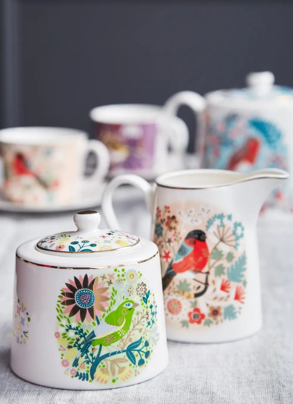 Birdy Greenfinch Sugar Bowl & Bullfinch Milk Jug Set