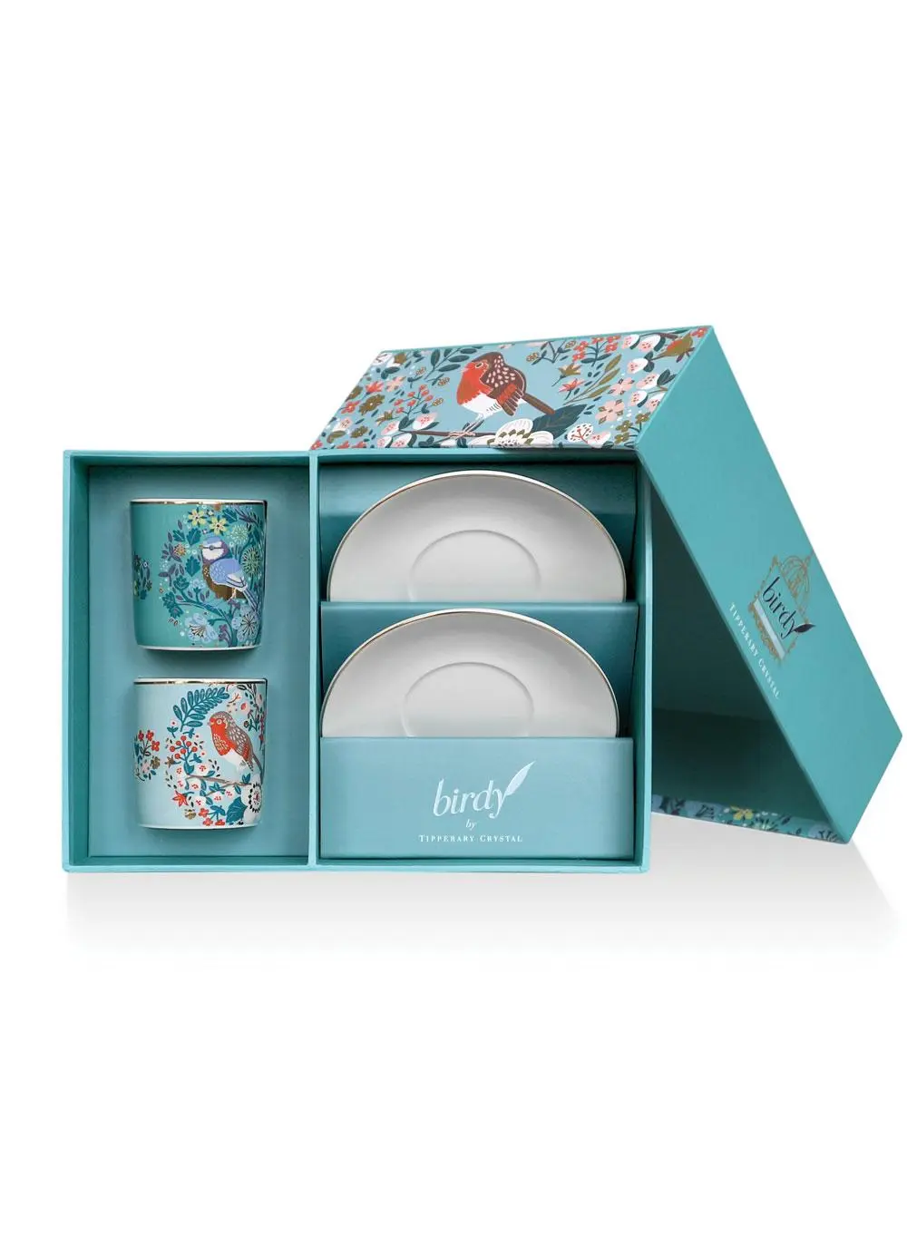 Birdy Set of 2 Robin & Blue Tit Espresso Cups