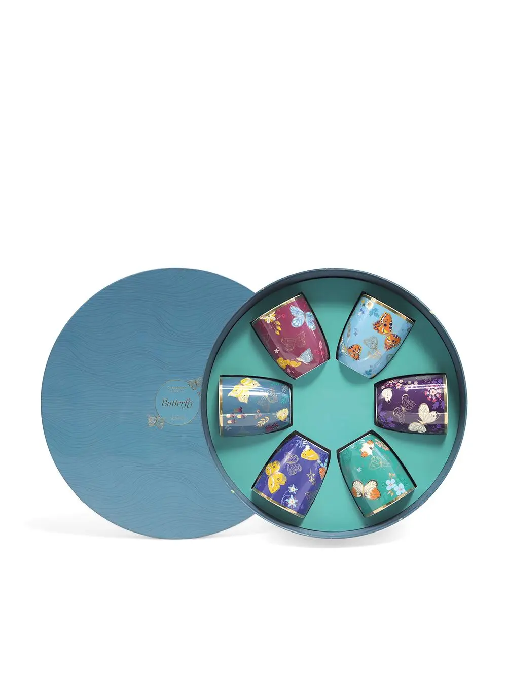 Butterfly Set of 6 Mugs Gift Box
