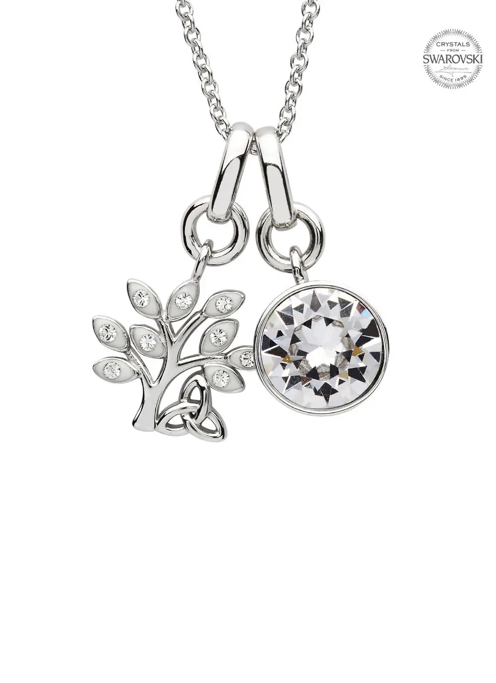 Tree Of Life Birthstone Charm Pendant Adorned With Swarovski Crystals
