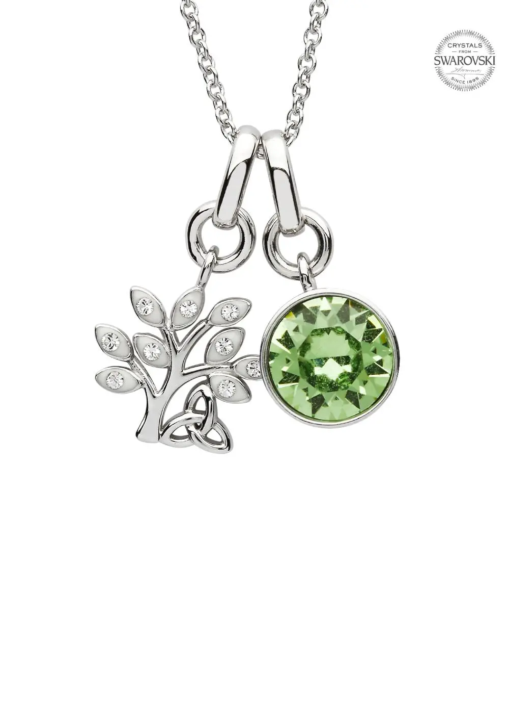 Tree Of Life Birthstone Charm Pendant Adorned With Swarovski Crystals