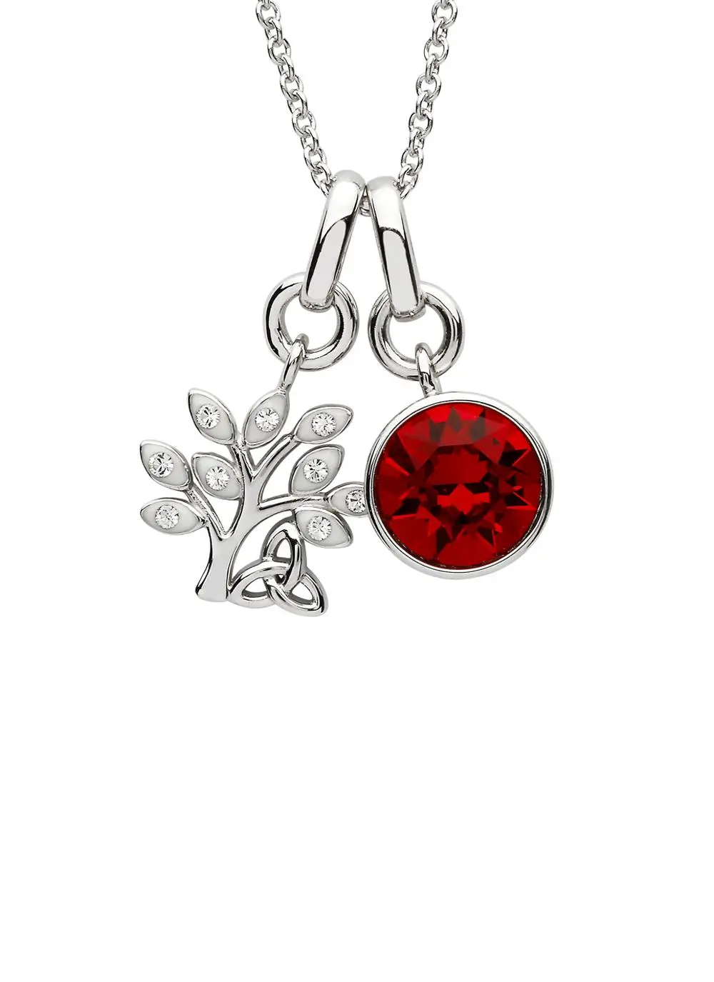Tree Of Life Birthstone Charm Pendant Adorned With Swarovski Crystals