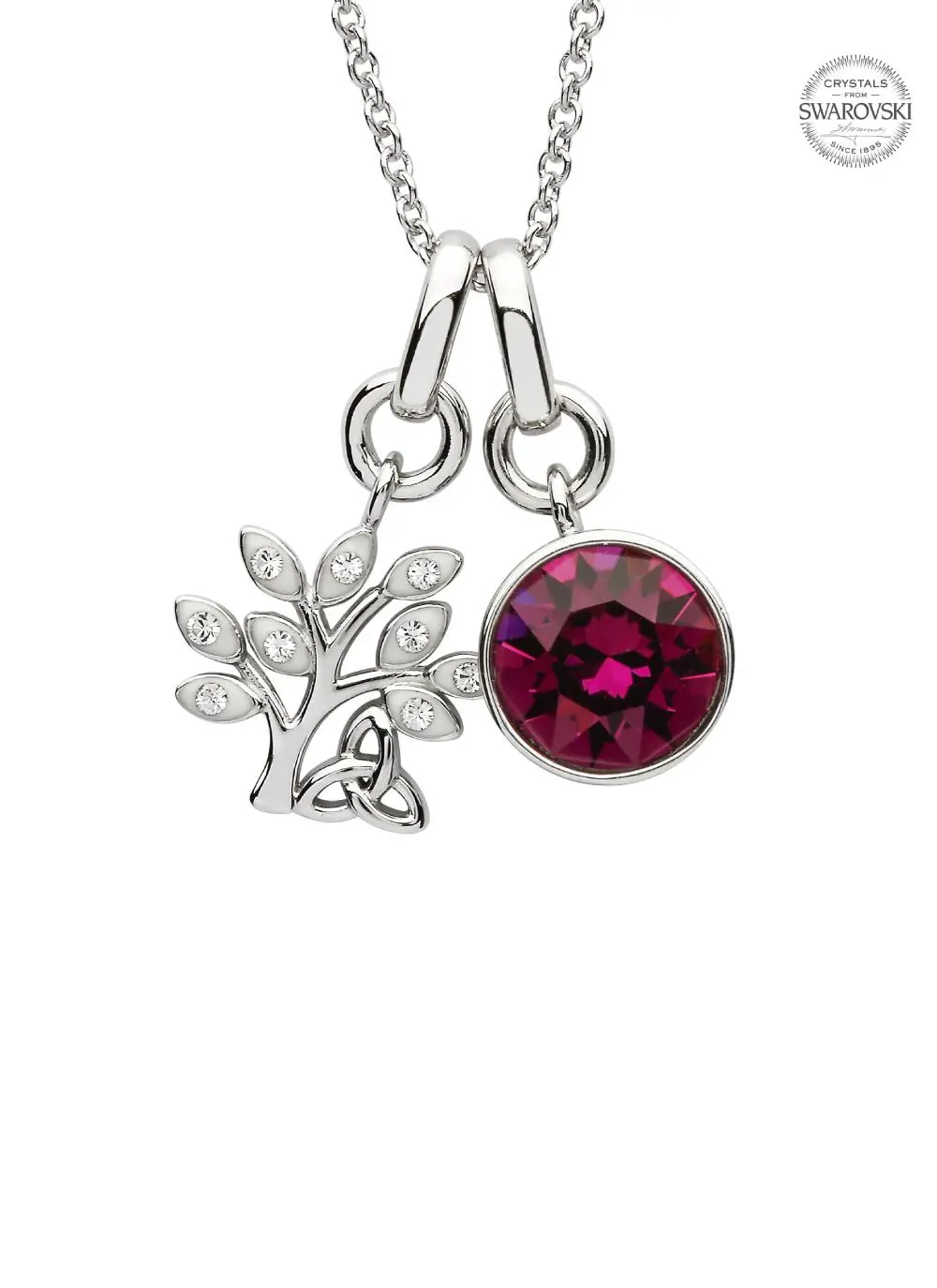 Tree Of Life Birthstone Charm Pendant Adorned With Swarovski Crystals