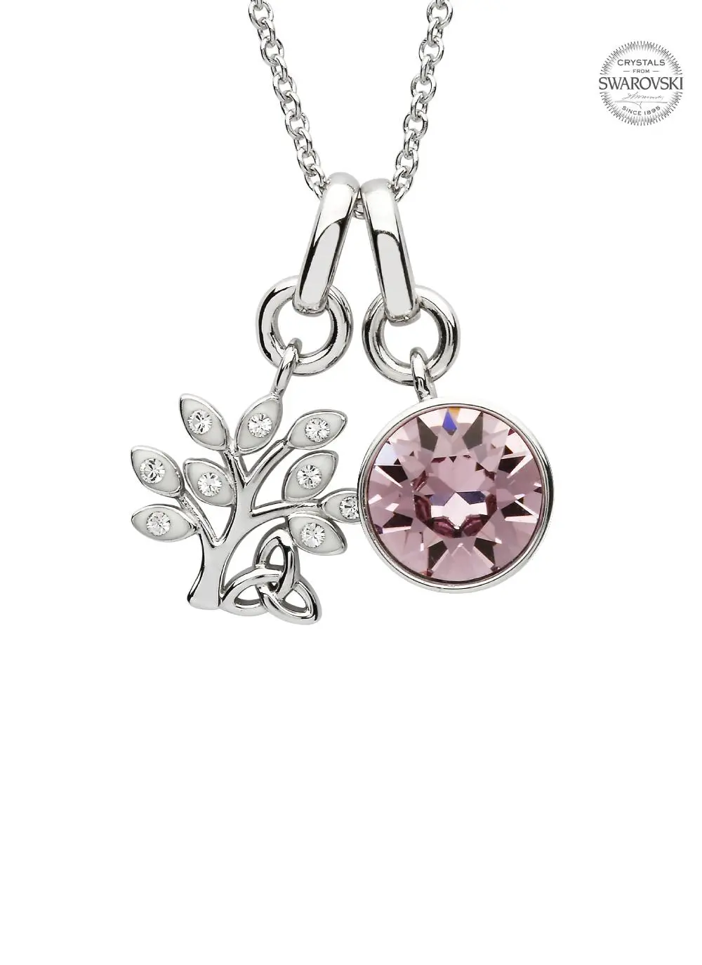 Tree Of Life Birthstone Charm Pendant Adorned With Swarovski Crystals