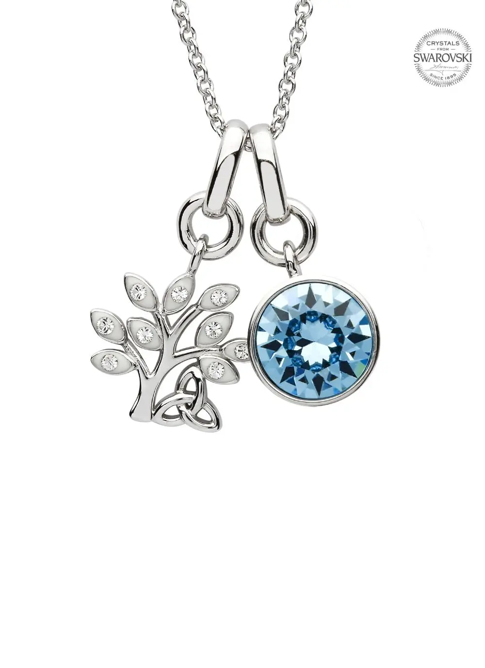 Tree Of Life Birthstone Charm Pendant Adorned With Swarovski Crystals