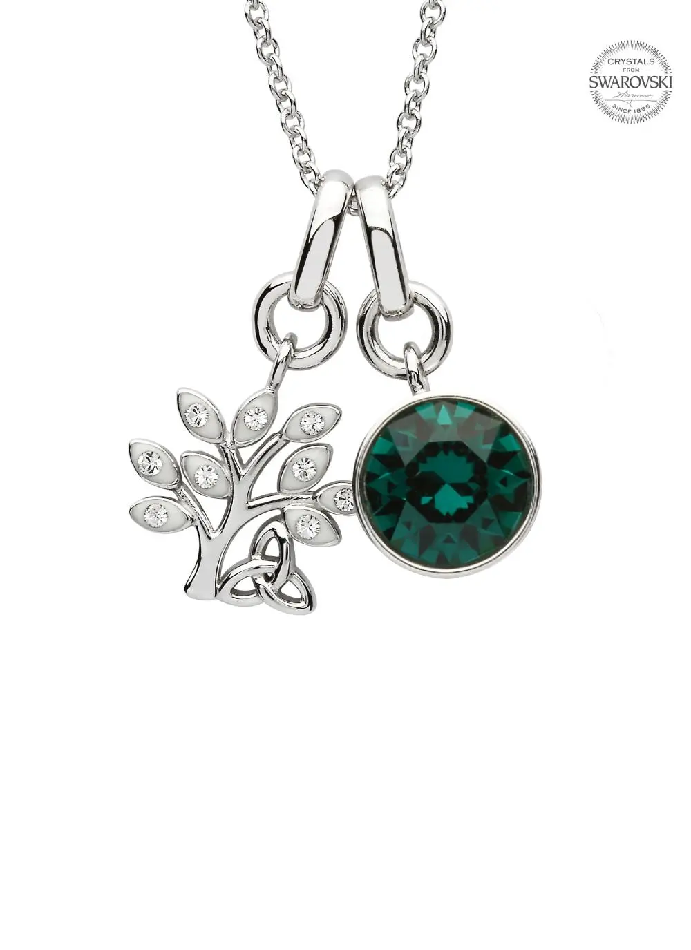 Tree Of Life Birthstone Charm Pendant Adorned With Swarovski Crystals