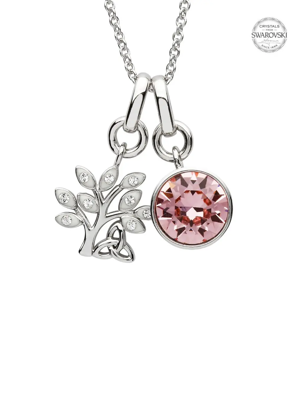 Tree Of Life Birthstone Charm Pendant Adorned With Swarovski Crystals