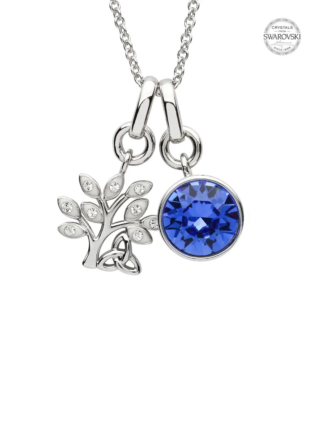 Tree Of Life Birthstone Charm Pendant Adorned With Swarovski Crystals
