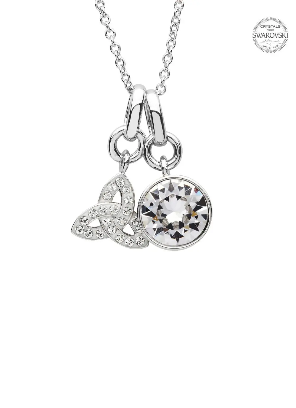 Trinity Knot Birthstone Charm Pendant Adorned With Swarovski Crystals