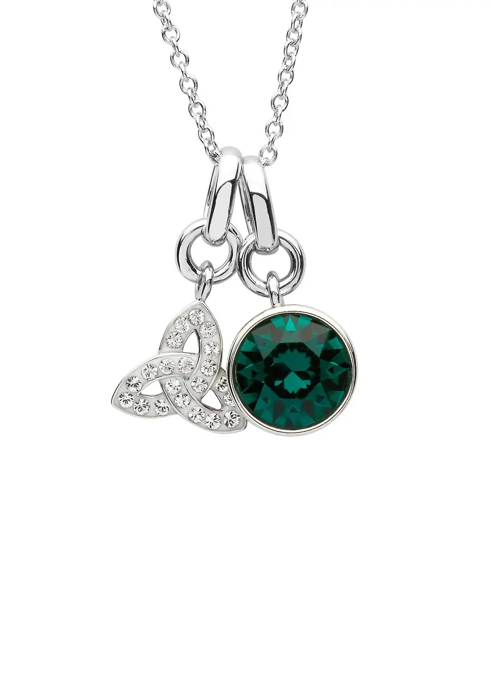 Trinity Knot Birthstone Charm Pendant Adorned With Swarovski Crystals