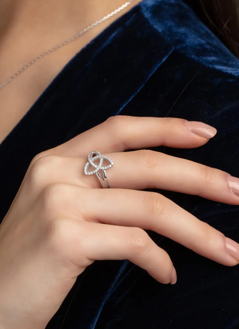 Trinity Ring With Cubic Zirconia Detail