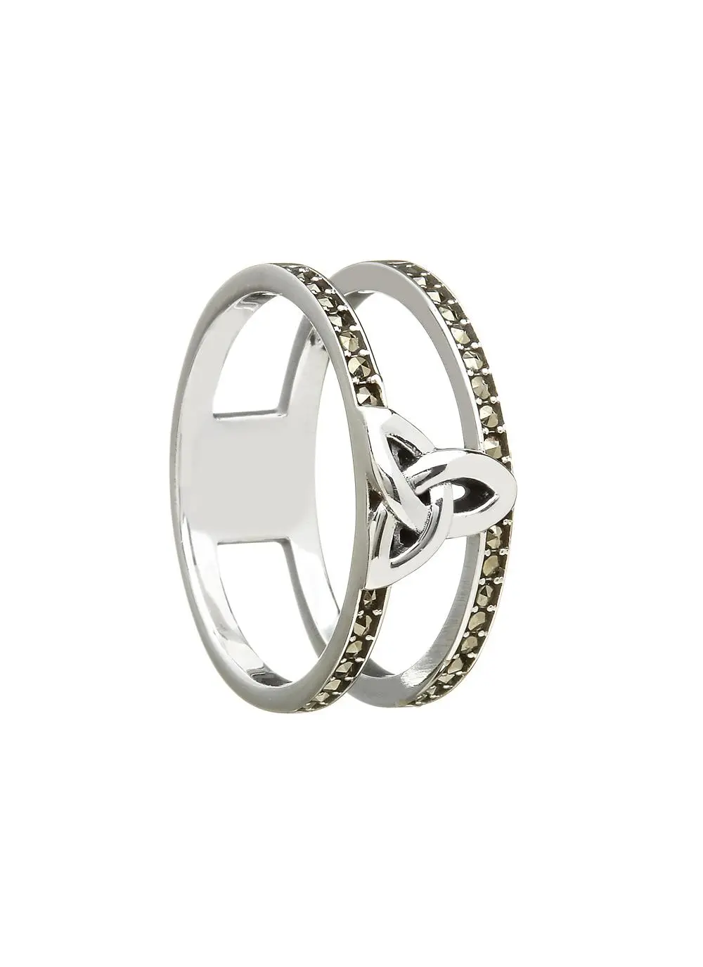 Sterling Silver Marcasite Trinity Knot Ring