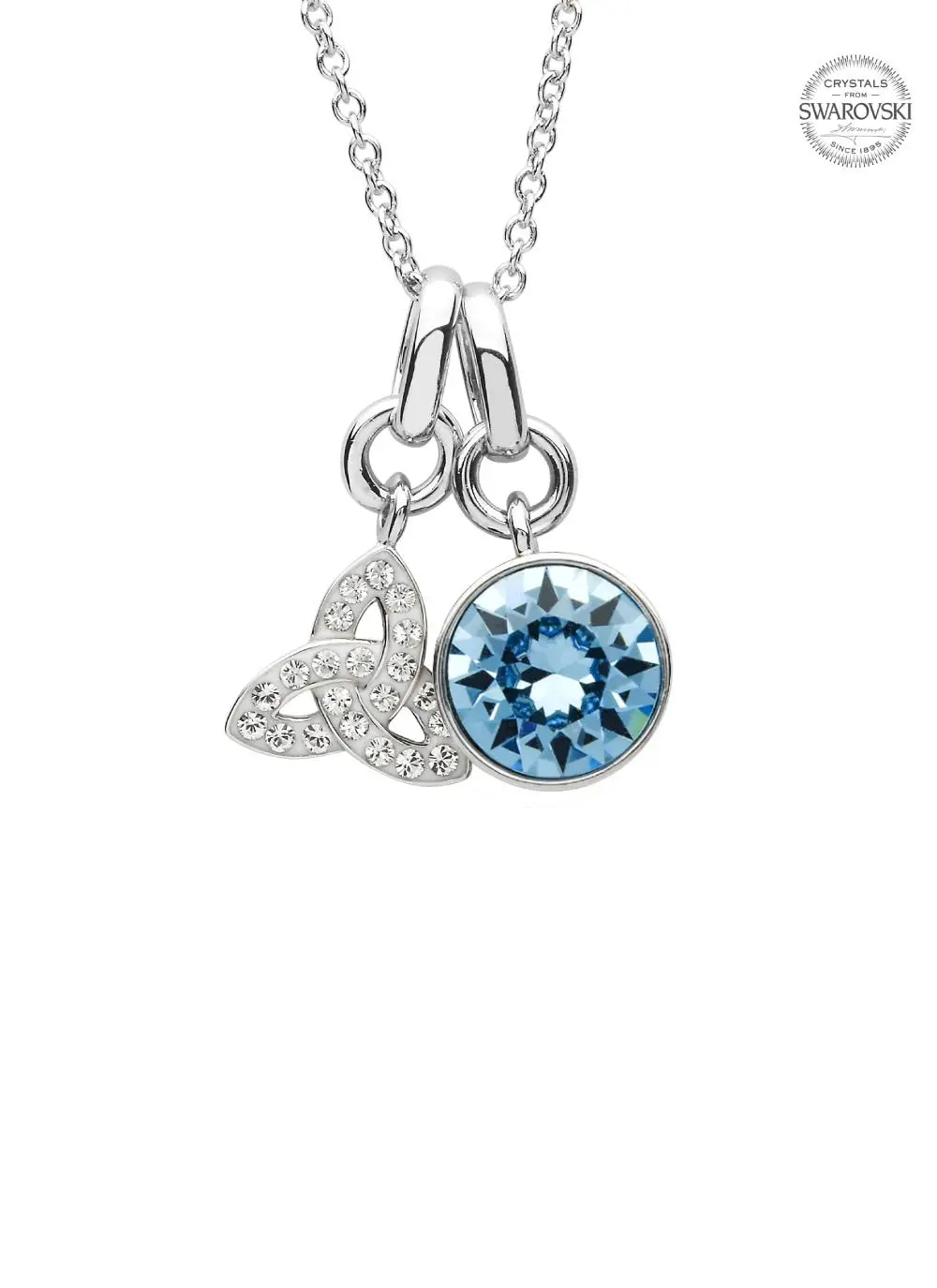 Trinity Knot Birthstone Charm Pendant Adorned With Swarovski Crystals