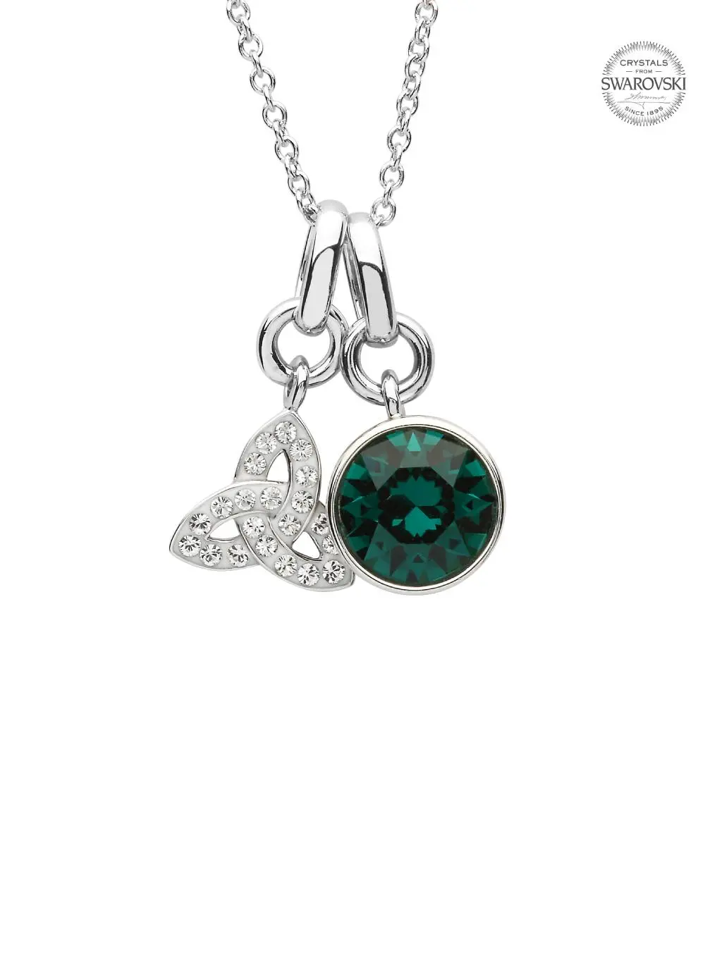 Trinity Knot Birthstone Charm Pendant Adorned With Swarovski Crystals