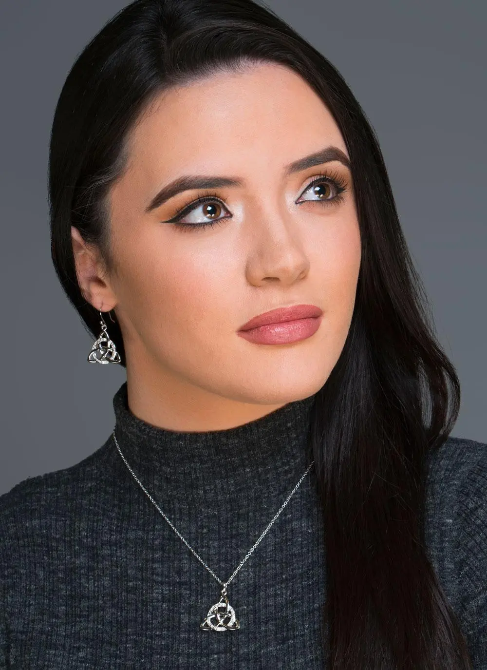 Trinity Pendant & Earrings Set 