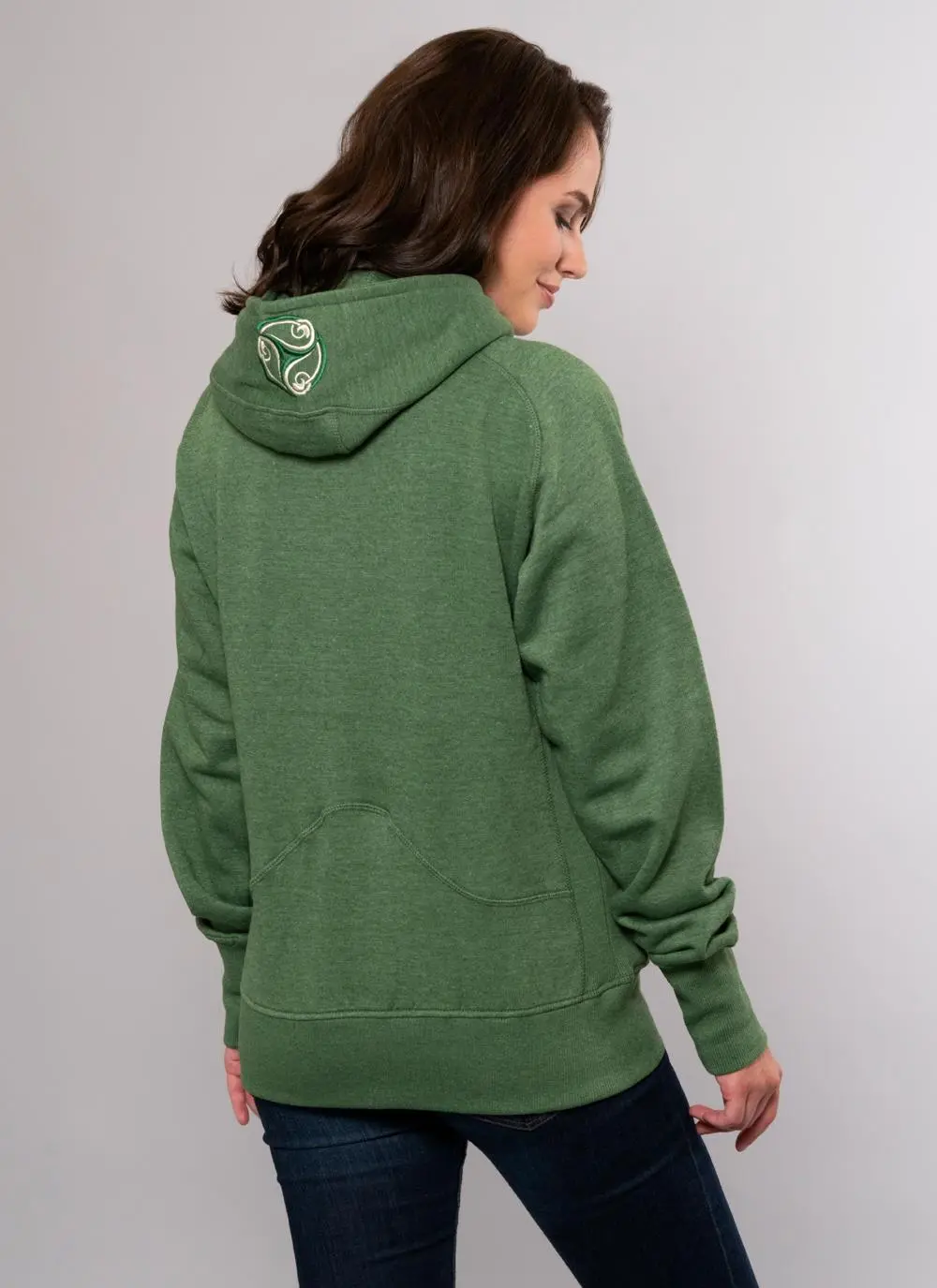 Ladies Irish Triskele Yarn Dyed Hoodie