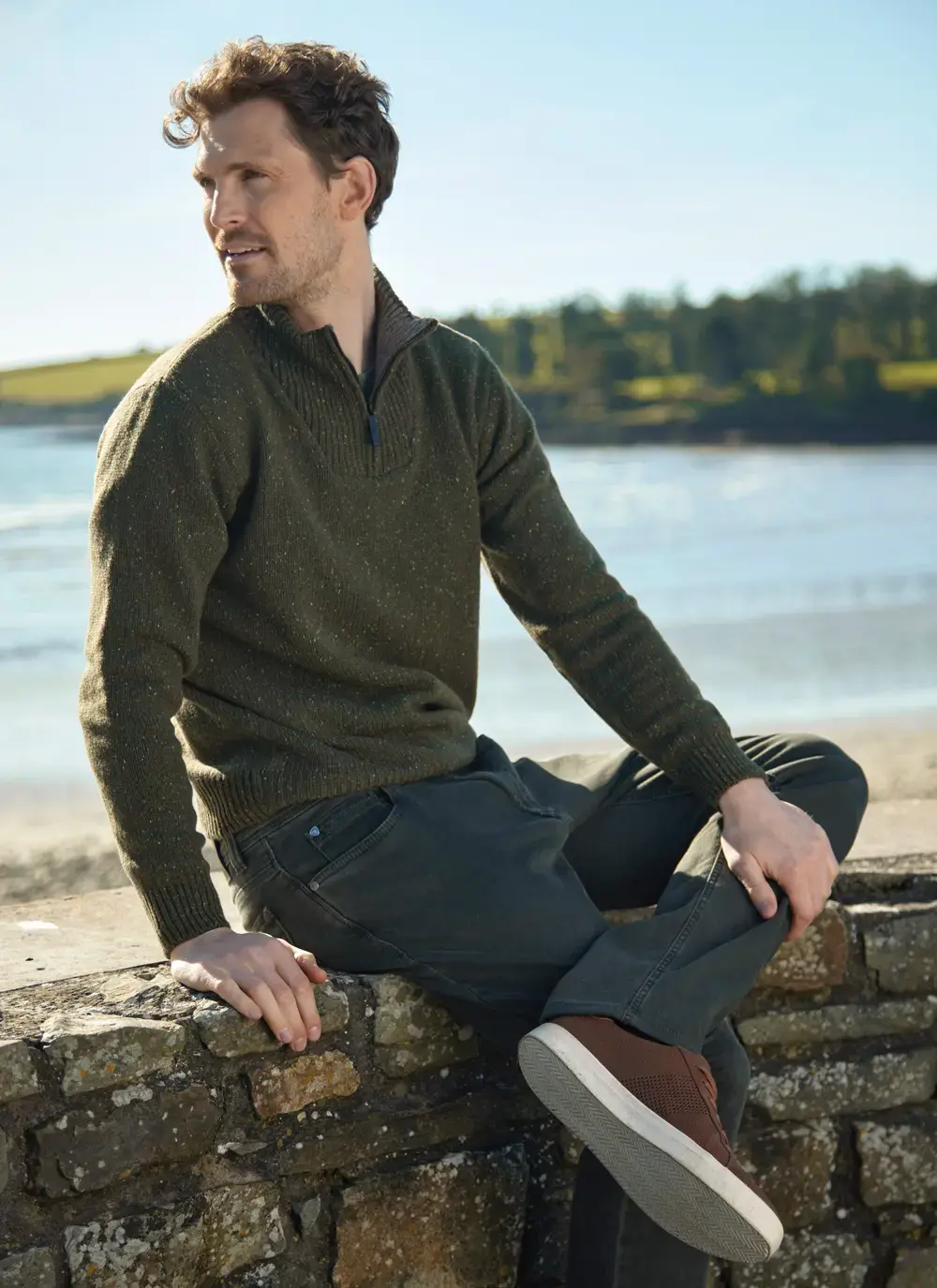 Tullow Contrast Half Zip Sweater 