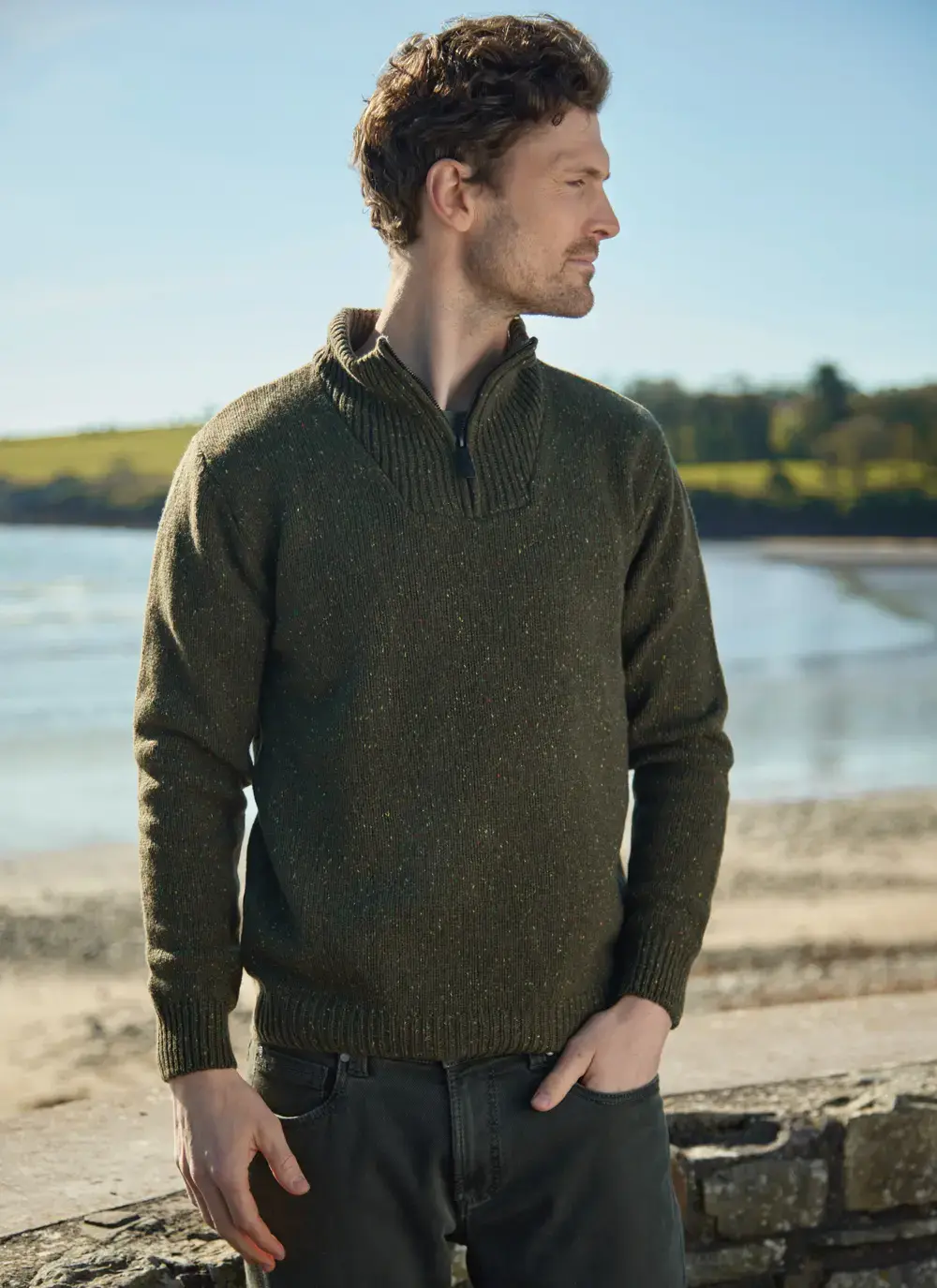 Tullow Contrast Half Zip Sweater 